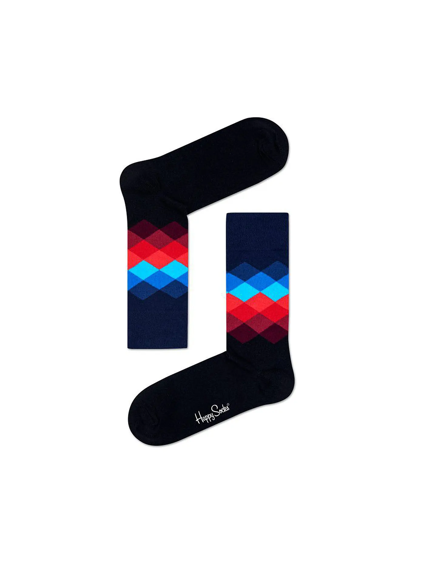 HAPPY SOCKS | Herren Socken FADED DIAMOND schwarz / rot / bla | 